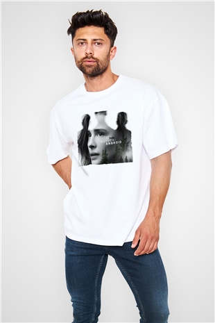 Unisex Mother Android Baskılı Beyaz Oversize Tişört
