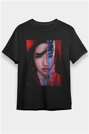 Mulan Baskılı Siyah T-Shirt