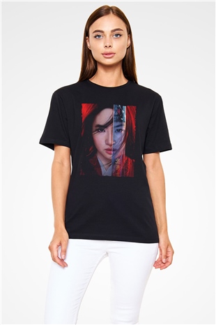 Mulan Baskılı Siyah T-Shirt