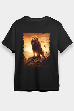 Narnia Günlükleri Aslan, Cadı ve Dolap (The Chronicles of Narnia The Lion, the Witch and the Wardrobe) Baskılı Siyah Tshirt