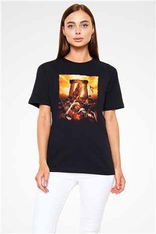 Narnia Günlükleri Aslan, Cadı ve Dolap (The Chronicles of Narnia The Lion, the Witch and the Wardrobe) Baskılı Siyah T-Shirt