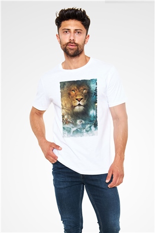 Narnia Günlükleri Aslan, Cadı ve Dolap Baskılı Beyaz Tişört