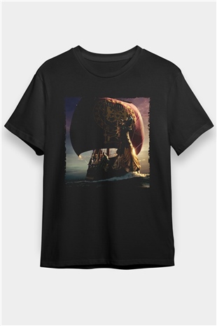 Narnia Günlükleri Şafak Yıldızının Yolculuğu (The Chronicles of Narnia The Voyage of the Dawn Treader) Baskılı Siyah Tshirt