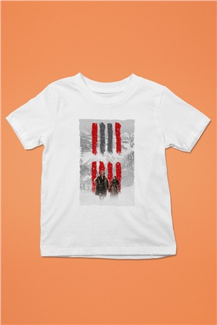 Unisex Nefret Sekizlisi (The Hateful Eight) Baskılı Beyaz Çocuk Tişört