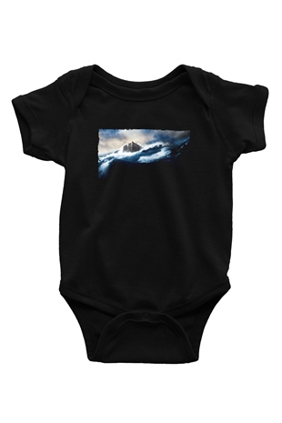 Unisex Nuh (Noah) Baskılı Siyah Bebek Body - Zıbın