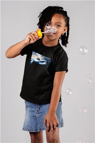 Unisex Nuh (Noah) Baskılı Siyah Çocuk Tshirt