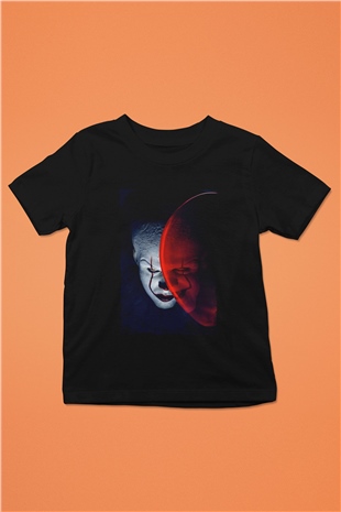 Unisex O (IT) Baskılı Siyah Çocuk Tişört