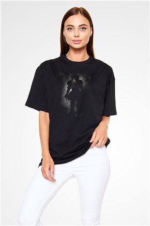 Unisex O (IT) Baskılı Siyah Oversize T-shirt