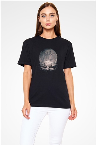 O (IT) Baskılı Siyah Tshirt