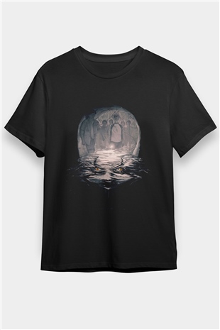 O (IT) Baskılı Siyah Tshirt