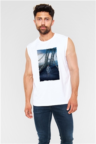 Unisex Oblivion Baskılı Beyaz Kolsuz Tişört