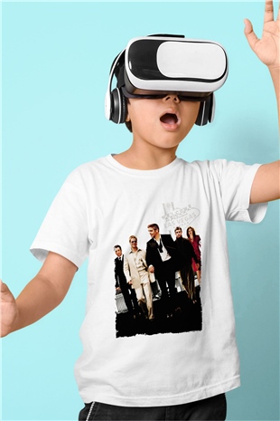 Unisex Oceans Eleven Baskılı Beyaz Çocuk Tshirt