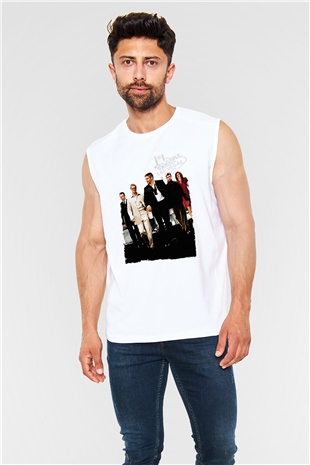 Unisex Oceans Eleven Baskılı Beyaz Kolsuz Tshirt