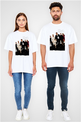 Unisex Oceans Eleven Baskılı Beyaz Oversize Oversize T-shirt