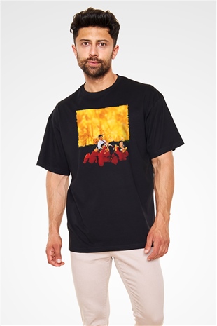Unisex Ölü Ozanlar Derneği (Dead Poets Society) Baskılı Siyah Oversize Tişört