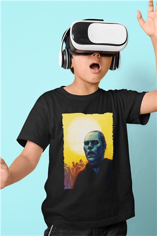 Unisex Ölüler Günü (Day of the Dead) Baskılı Siyah Çocuk Tshirt