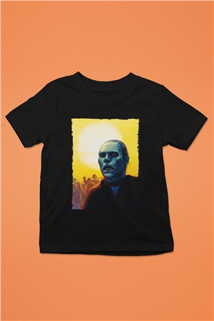 Unisex Ölüler Günü (Day of the Dead) Baskılı Siyah Çocuk Tshirt