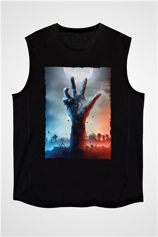 Unisex Ölüler Ölmez (The Dead Dont Die) Baskılı Siyah Kolsuz T-shirt