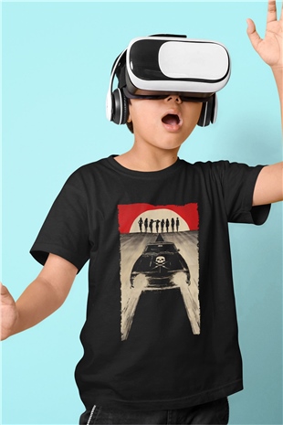 Unisex Ölüm Geçirmez (Death Proof) Baskılı Siyah Çocuk Tshirt