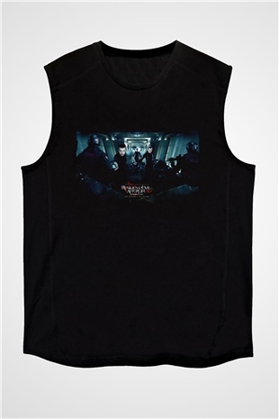 Unisex Ölümcül Deney Ölümden Sonra (Resident Evil Afterlife) Baskılı Siyah Kolsuz Tişört