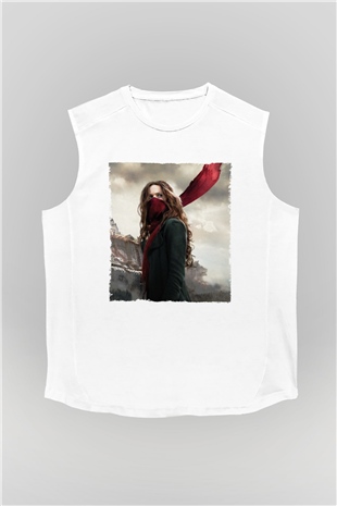 Unisex Ölümcül Makineler (Mortal Engines) Baskılı Beyaz Kolsuz Tişört