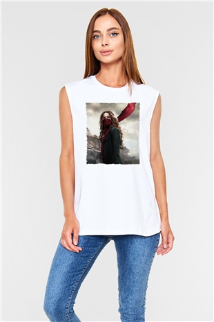 Unisex Ölümcül Makineler (Mortal Engines) Baskılı Beyaz Kolsuz Tişört