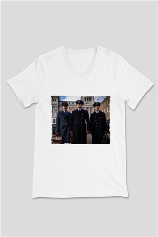 Unisex Operation Mincemeat Baskılı Beyaz V Yaka Tshirt