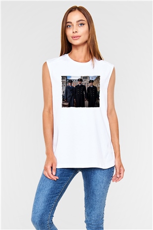 Unisex Operation Mincemeat Baskılı Beyaz Kolsuz Tshirt