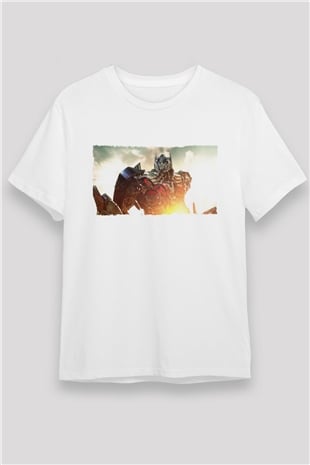 Optimus Prime Baskılı Beyaz Tişört