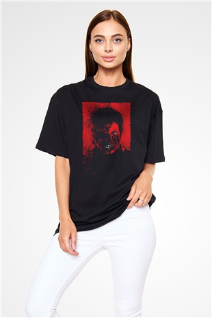 Unisex Overlord Operasyonu (Overlord) Baskılı Siyah Oversize T-shirt