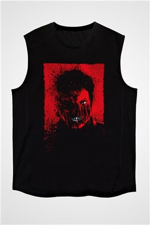 Unisex Overlord Operasyonu (Overlord) Baskılı Siyah Kolsuz T-shirt