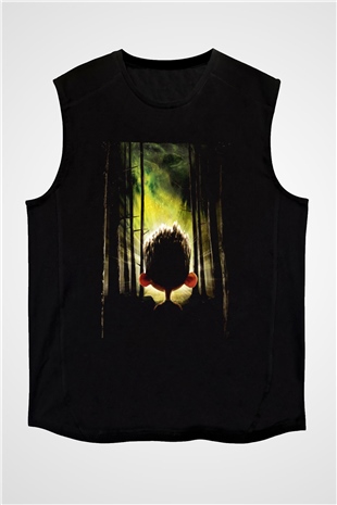 Unisex ParaNorman Baskılı Siyah Kolsuz Tshirt