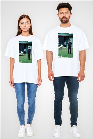 Unisex Parazit (Parasite) Baskılı Beyaz Oversize Tişört