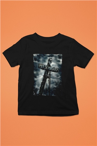 Unisex Pet Sematary Baskılı Siyah Çocuk Tişört
