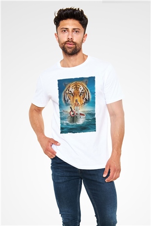 Pinin Yaşamı (Life of Pi) Baskılı Beyaz Tshirt