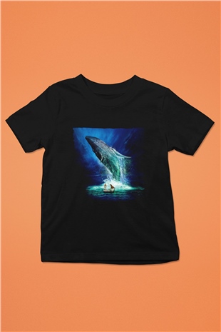 Unisex Pinin Yaşamı (Life of Pi) Baskılı Siyah Çocuk Tshirt