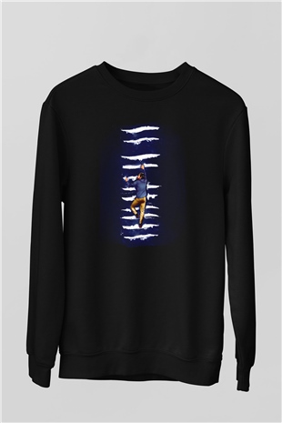Unisex Pislik (Filth) Baskılı Siyah Sweatshirt
