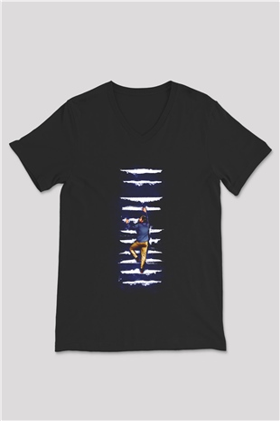 Unisex Pislik (Filth) Baskılı Siyah V Yaka Tshirt