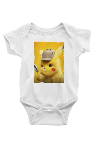 Unisex Pokémon Dedektif Pikachu (Pokémon Detective Pikachu) Baskılı Bebek Body - Zıbın