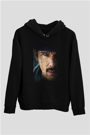 Unisex Predestination (Kader) (Predestination) Baskılı Siyah Kapüşonlu Sweatshirt