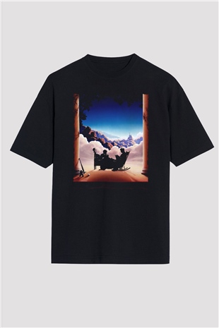 Unisex Prenses Gelin (The Princess Bride) Baskılı Siyah Oversize T-shirt