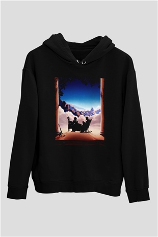 Unisex Prenses Gelin (The Princess Bride) Baskılı Siyah Kapüşonlu Sweatshirt