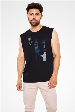 Unisex Prestij (The Prestige) Baskılı Siyah Kolsuz Tshirt