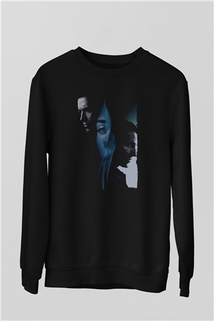 Unisex Prestij (The Prestige) Baskılı Siyah Sweatshirt