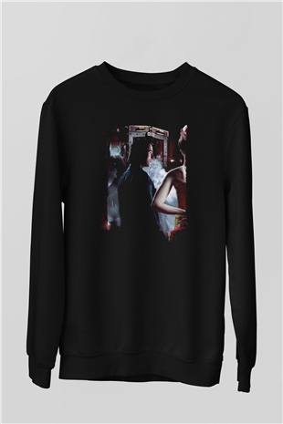 Unisex Prestij (The Prestige) Baskılı Siyah Sweatshirt