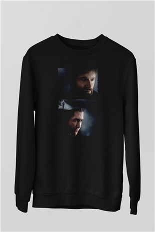 Unisex Prisoners Baskılı Siyah Sweatshirt