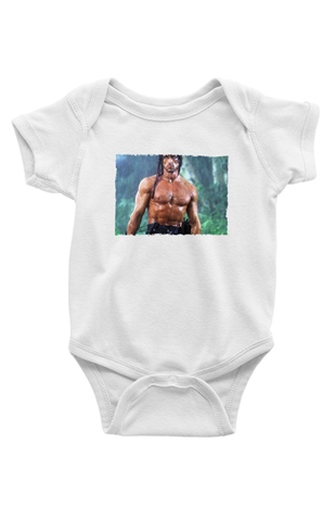 Unisex Rambo Baskılı Bebek Body - Zıbın