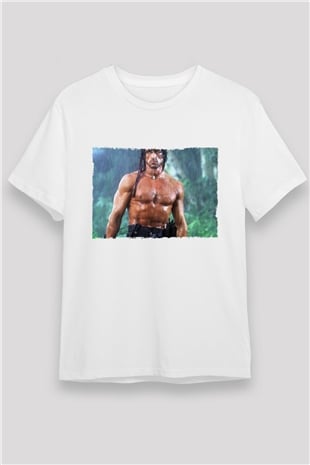 Rambo Baskılı Beyaz Tshirt