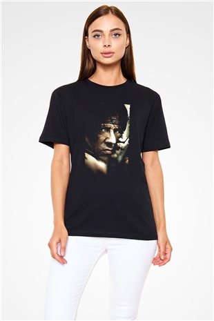 Rambo Baskılı Siyah T-Shirt