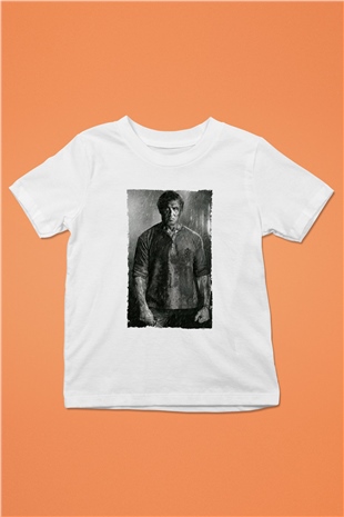Unisex Rambo Son Kan (Rambo Last Blood) Baskılı Beyaz Çocuk Tişört